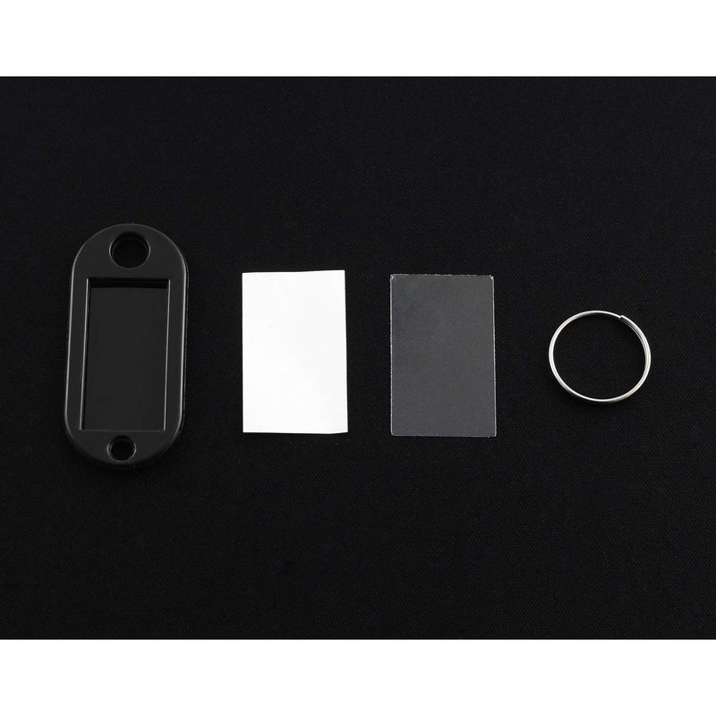 Lind Kitchen 40pcs Black Key Ring Label Tags Plastic Keys Holder and Identifier Name Number Address Information Label Card for Keys ID 5x2.2cm - Image 4
